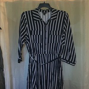 Black and White Vertical Striped Dress